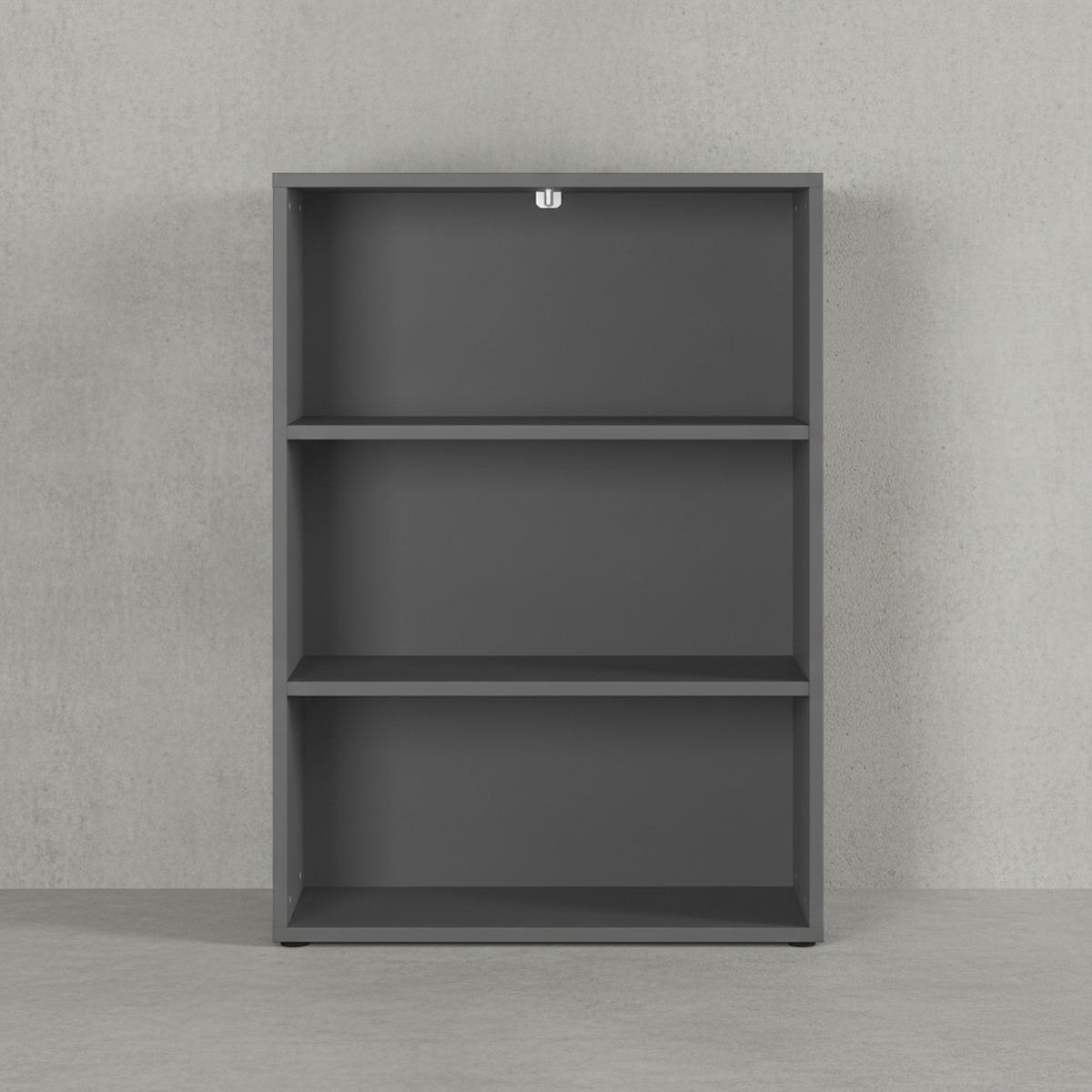 AKTENREGAL-UNIVERSAL FRANKFURT 80 cm | 3 Ordnerhöhen (2 Böden) | Graphit - Schwarz, Holzwerkstoff (80/120/40cm) - KADIMA DESIGN