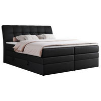 BOXSPRINGBETT GOLD-10 KING 120/200 Schwarz Kunstleder - H3 - Schwarz, Holz/Textil (120/200cm) - MKS