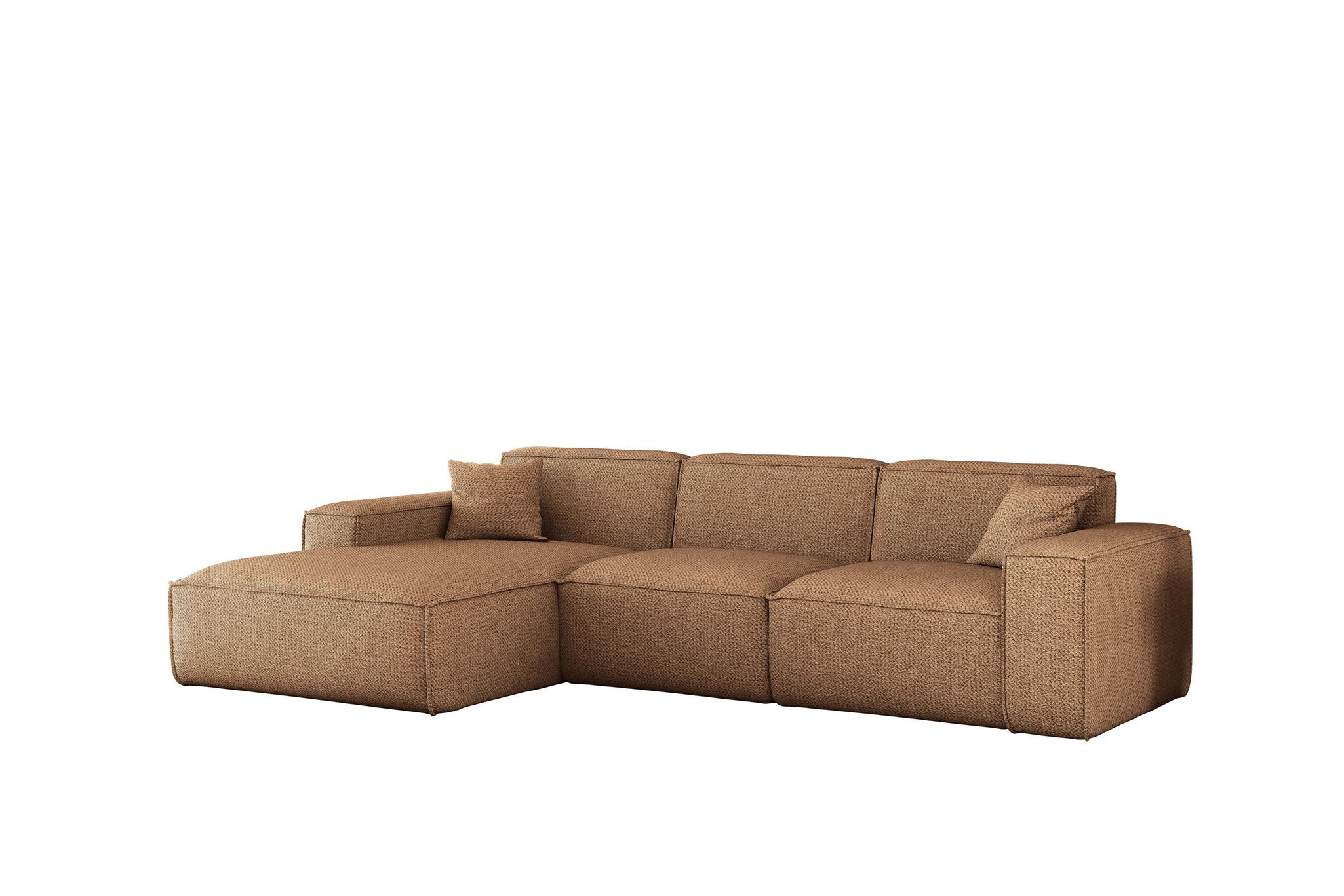 ECKSOFA Celes Premium In Artico - Rotbraun, Holzwerkstoff/Textil (266/165cm) - Fun Möbel