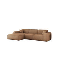 ECKSOFA Celes Premium In Artico - Rotbraun, Holzwerkstoff/Textil (266/165cm) - Fun Möbel