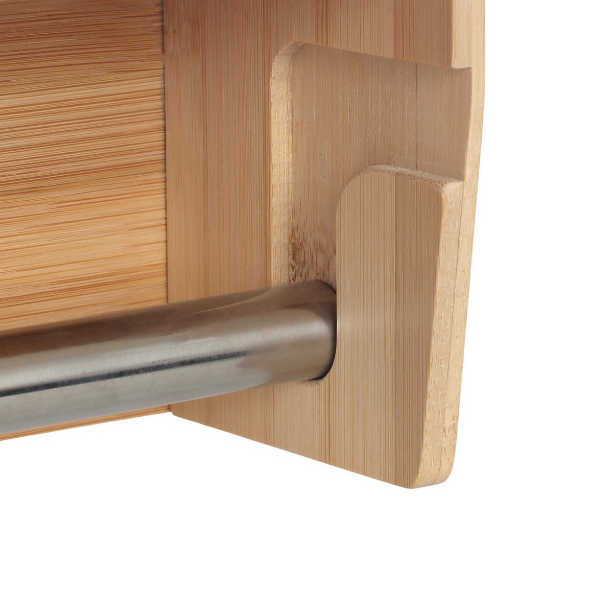 DRŽIAK na role - svetlohnedá, kov/drevo (37/25/10cm) - Relaxdays