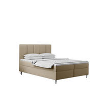 BOXBETT Mit Bettkasten Und Matratze POEL Ecru 180x200 cm H3-Bonell - Ecru/Mooreichefarben, Holz/Holzwerkstoff (180/200cm) - Kaiser Möbel
