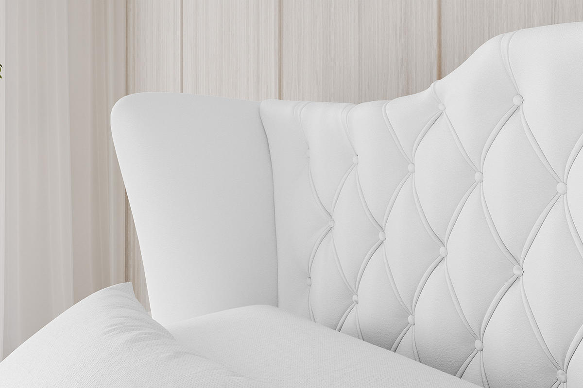 POLSTERBETT mit Bettkasten und Lattenrost, Bett mit Matratze H3/H4 - ZORAN 180x200 Weiß Kunstleder - Weiß Hochglanz, Holzwerkstoff/Textil (180/200cm) - ALTDECOR