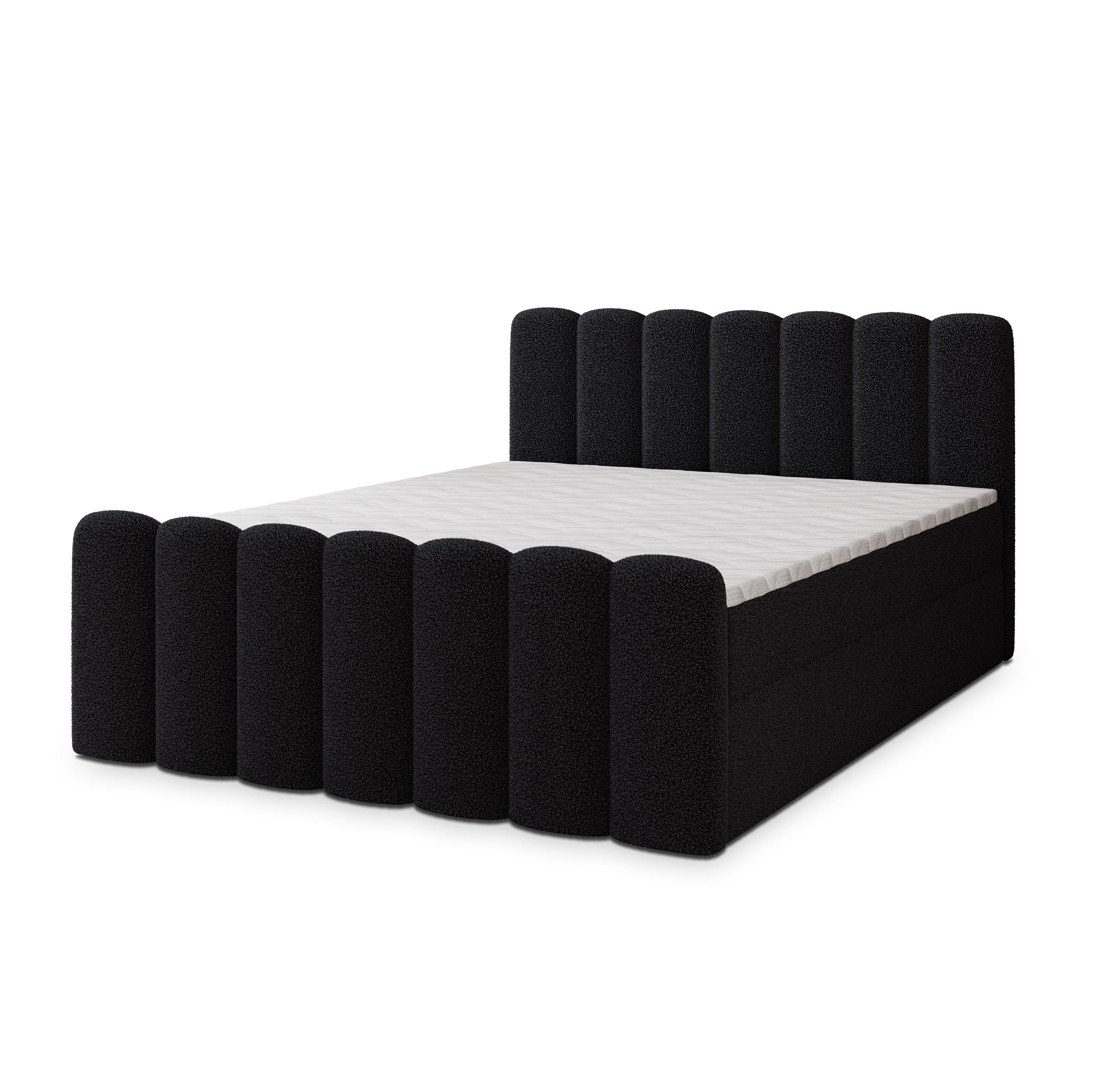 MASSENO AMERICKÁ POSTEL CELLA 180x200 cm, s matrací a úložným prostorem, černá