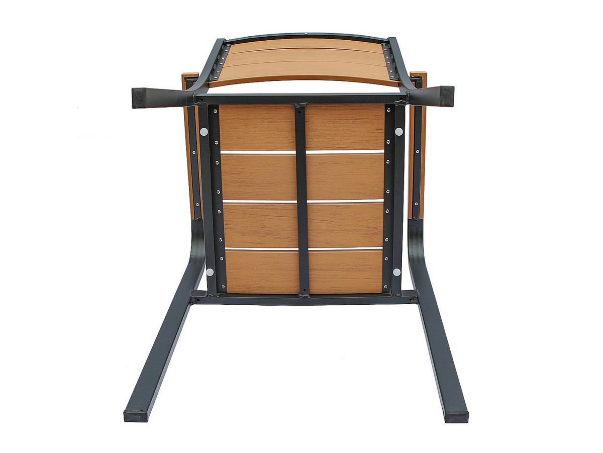 GARTENESSGRUPPE im Set - 4 Personen-Sitzer - Metall - Anthrazitgrau, Naturfarben Hell - - Anthrazit, Metall - Vente-Unique