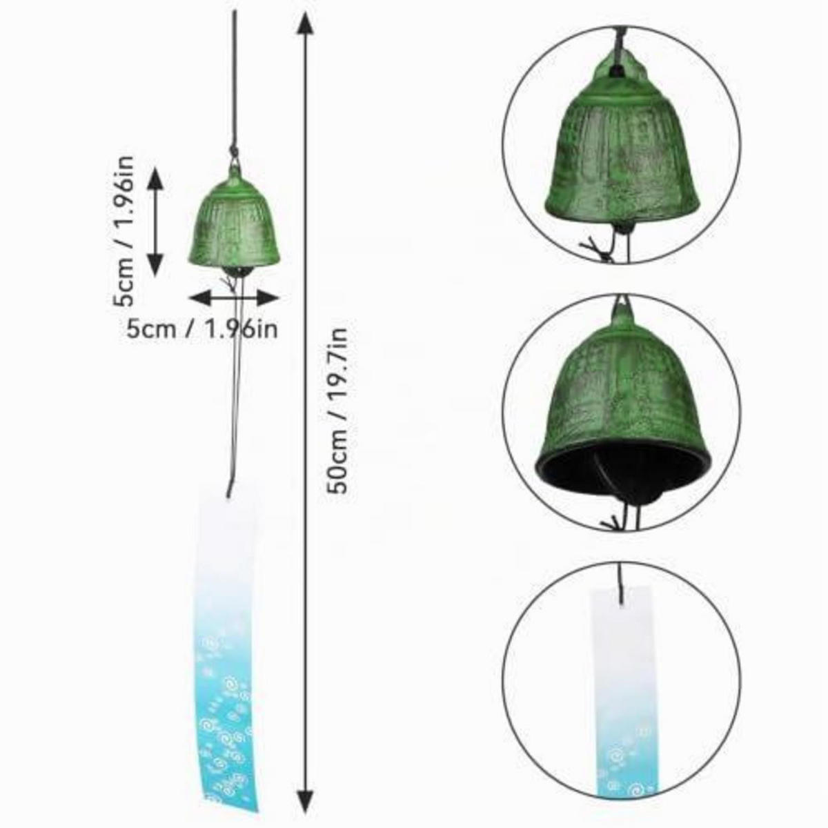 WINDSPIEL 2-teiliges Set Gusseisen Grün - Multicolor, Metall (40/5/5cm)