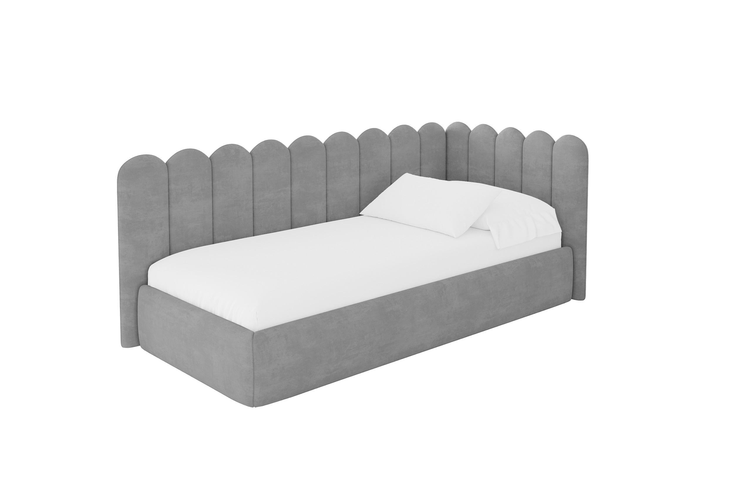 ALTDECOR JEDNOLŮŽKOVÁ POSTEL pro mládež s úložným prostorem, vlevo - ARTY 90x200 šedá