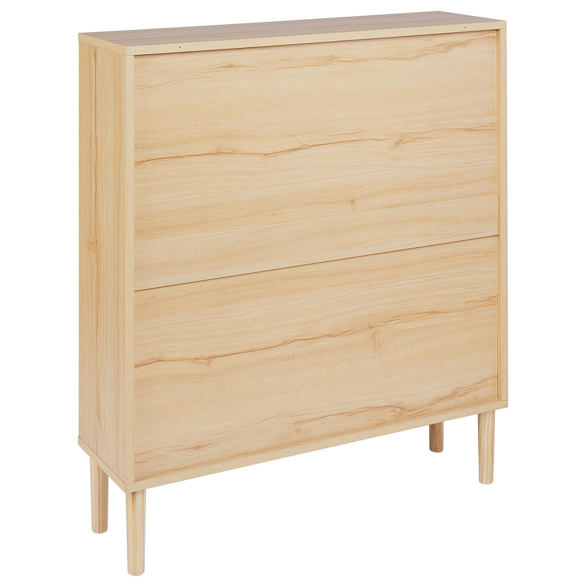 SCHUHSCHRANK Heller Holzfarbton Norris - Hellbraun, Holzwerkstoff (80/90/24cm) - Beliani