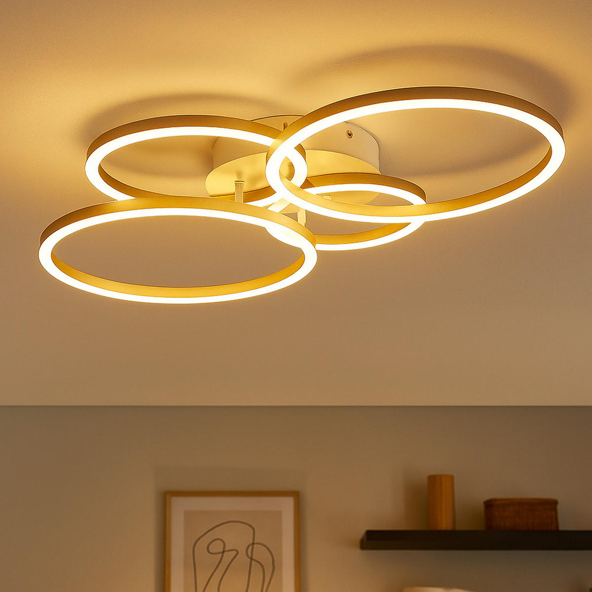 LED DECKENLEUCHTE Metall Silber - Silberfarben, Metall (65.5/40.6/7.5cm) - Globo Lighting