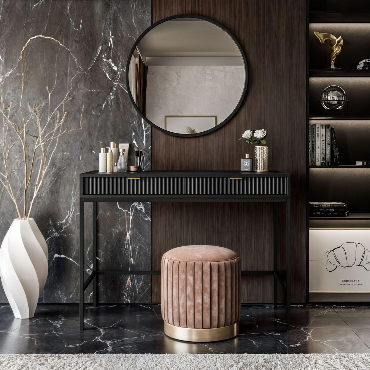 KONSOLENTISCH CORTADO T104 SCHWARZ - Schwarz, Holzwerkstoff (50/104/78cm) - Lookway