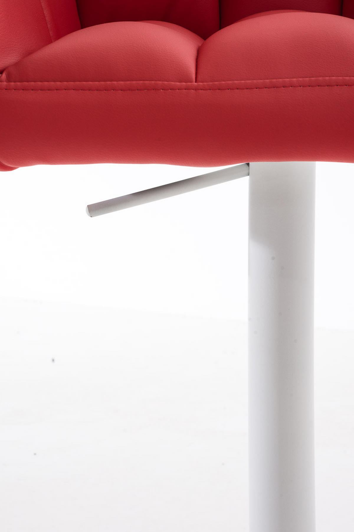BARHOCKER Sihar Kunstleder Rot Weiß - Rot, Leder/Metall (64/88/45cm) - DELUKE