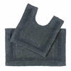 BADGARNITUR 2-teilig, Badematte & WC-Vorleger, wendbar - Grau, Textil (50/80cm) - Homescapes