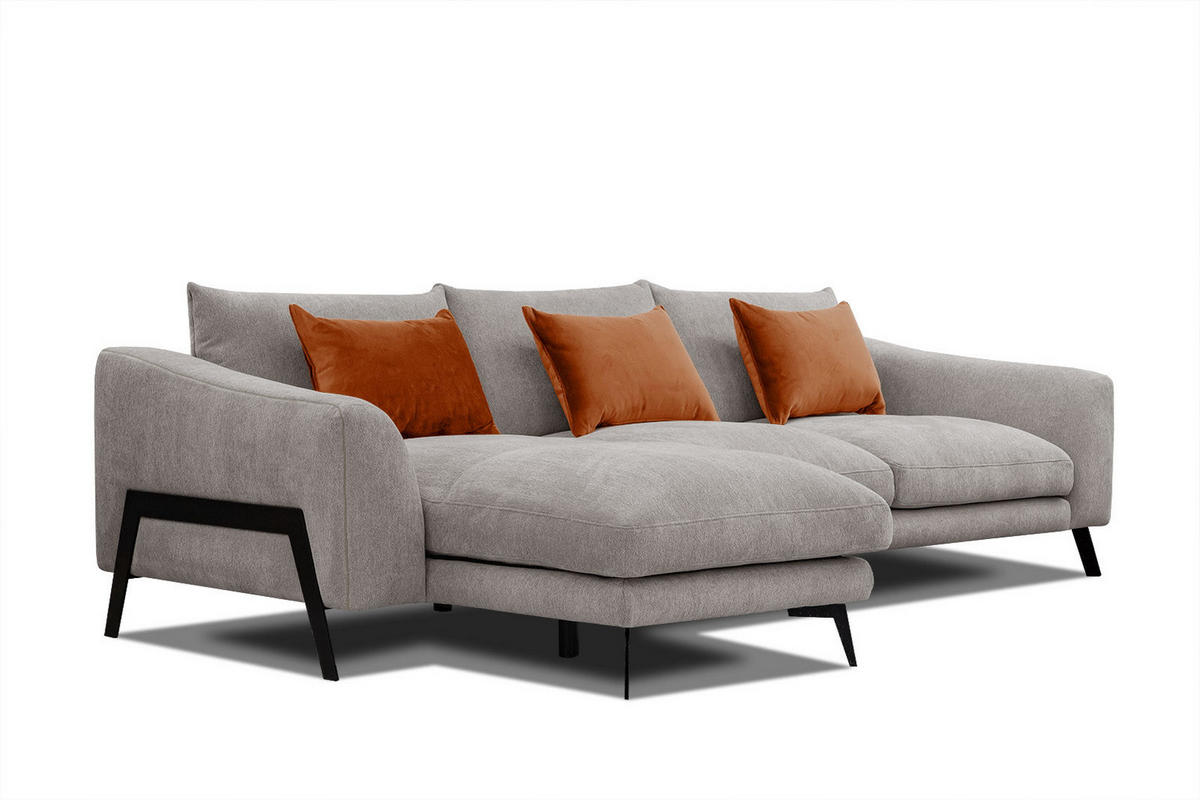 ECKSOFA WINTER 4-Sitzer, taupe - Taupe/Schwarz, Holzwerkstoff/Textil (158/269cm) - Courtois Laville