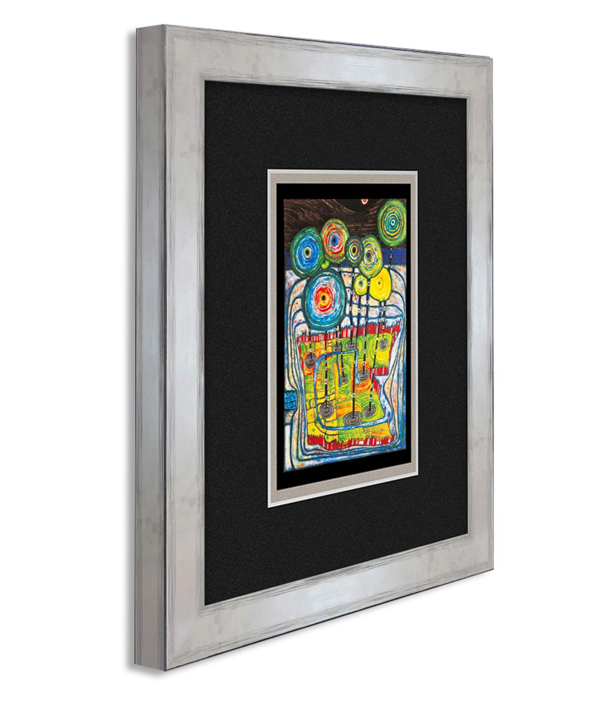 BILD gerahmt 30x35 cm Friedensreich Hundertwasser „Park“ - Gelb, Holz (30/35cm) - artissimo