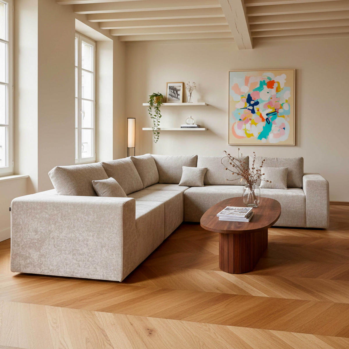 COUCHTISCH, Braun - Braun, Holz (60/120/35cm) - Oviala