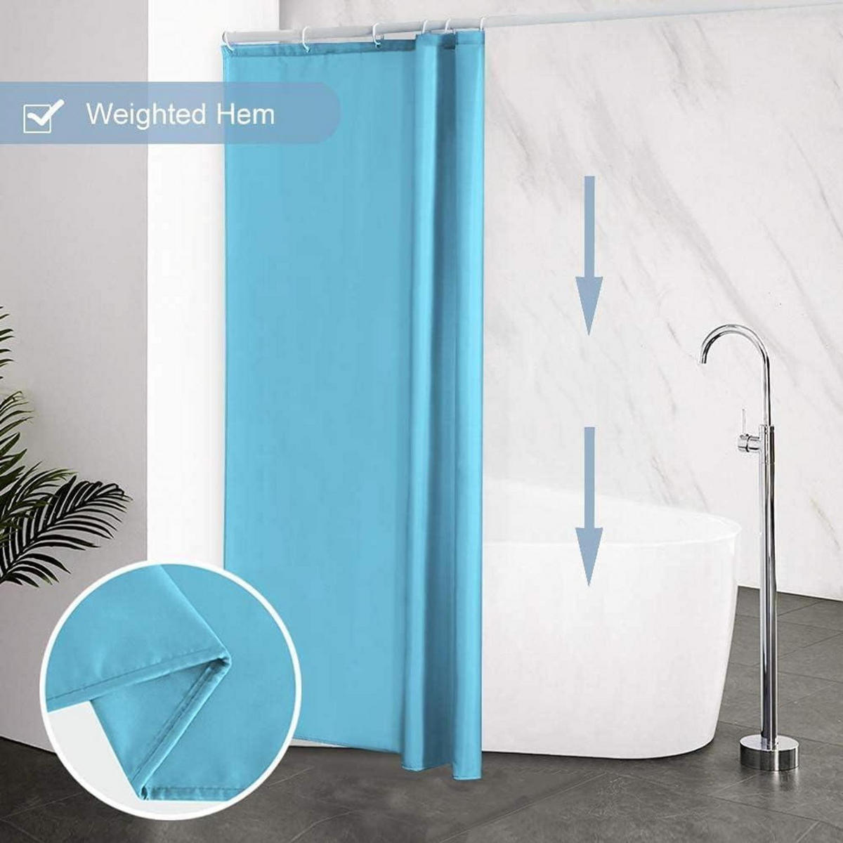 DUSCHVORHANG Aquamarine 100 x 200 cm - Türkis, Textil (100/200cm)