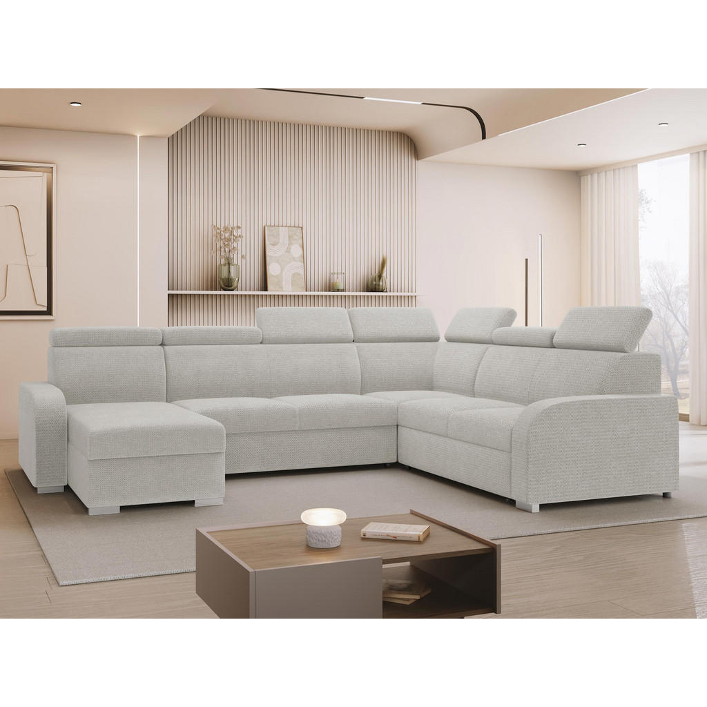 Thumbnail - Mirjan24 Wohnlandschaft, Hellgrau, Textil, U-Form,Rechteckig, 315x85x250 cm, Wohnzimmer, Sofas & Couches, Wohnlandschaft...