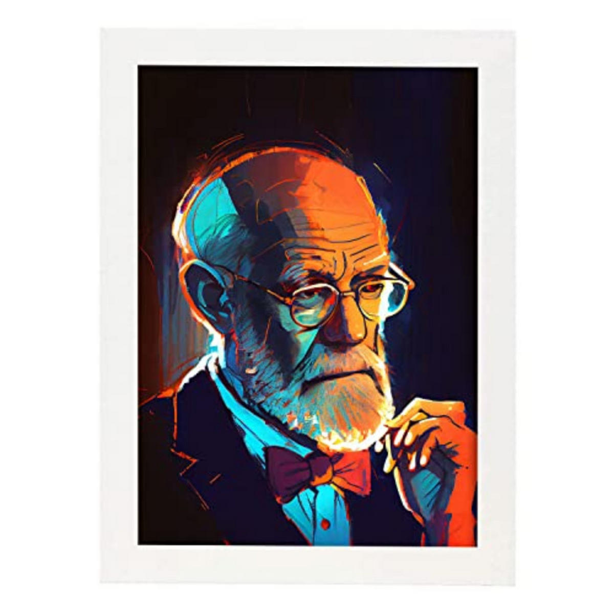 POSTER Sigmund Freud In Voller Farbe Fotostil. A4 Weißer Rahmen - Weiß, Papier (29.7/5/21cm) - Nacnic