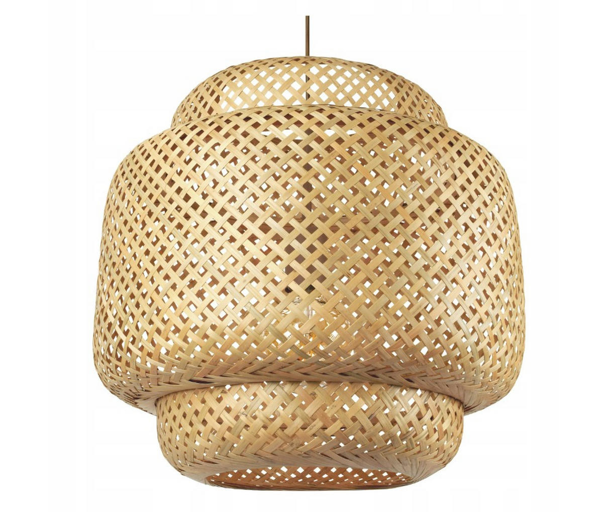 PENDELLEUCHTE BOHO - Beige, Holz/Metall (40/40/175cm) - kiki design