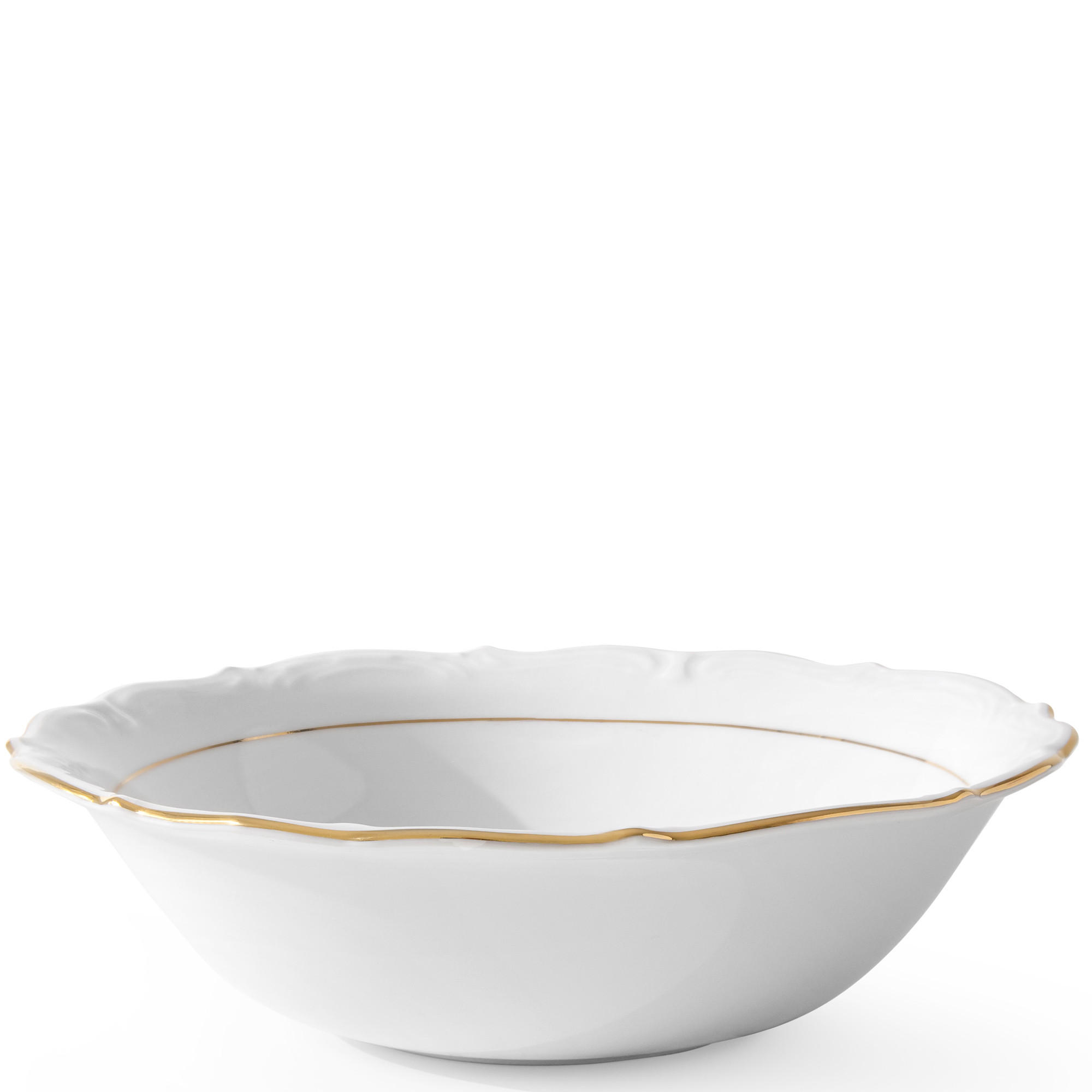 SALATSCHÜSSEL Chodziez MARIA TERESA Porzellan mit Goldrand, Weiß / Gold - Goldfarben/Weiß, Keramik (15cm) - KONSIMO®