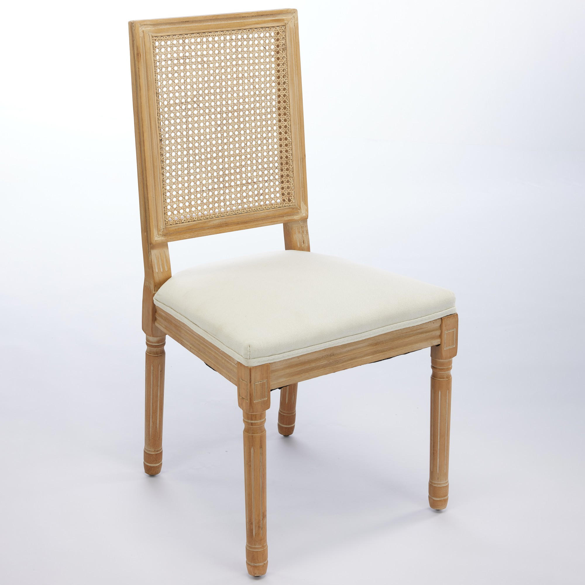 STUHL-SET DE-36376 2 Stück mit Rattan-Rückenlehne Beige - Beige, Holz (50/98.5/53cm) - ComfortXL