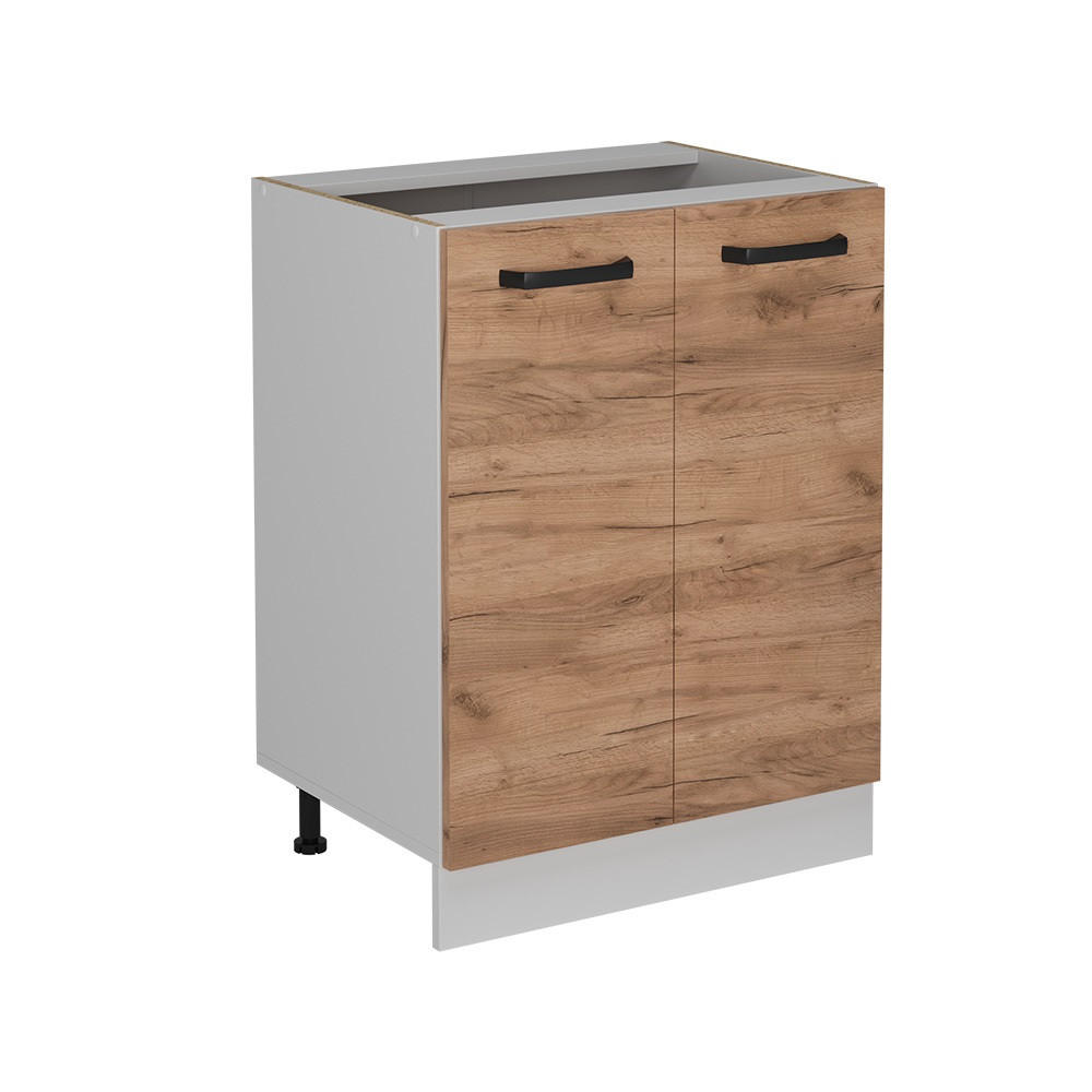 KÖKSUNDERSKÅP R-Line Goldkraft ek 60 cm utan bänkskiva Honungsek, Vit 81.6/60/46 cm