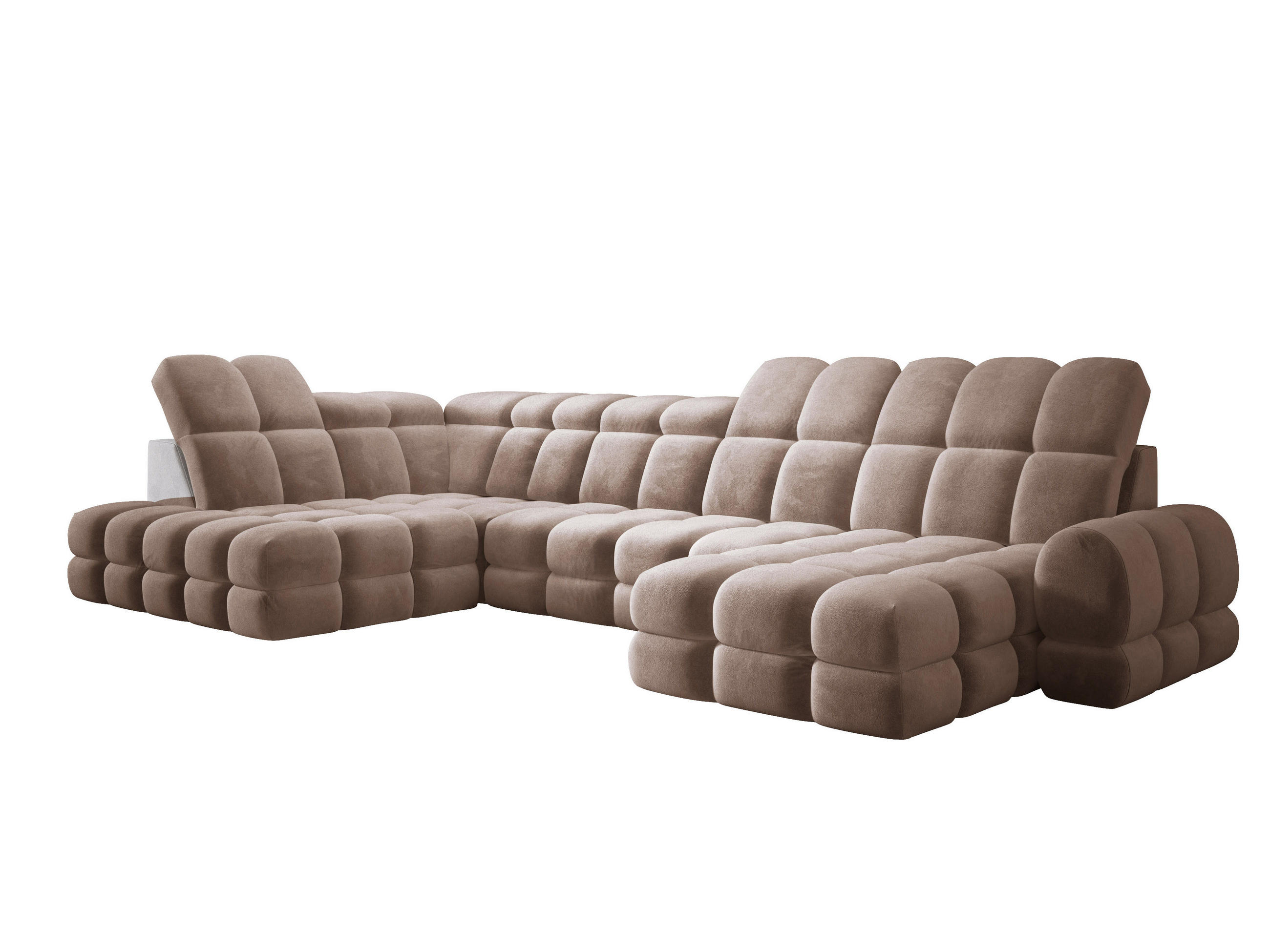 ECKSOFA TOLLO Salvador-stoff U-form 400x217x105 cm braun - Braun, Holz/Textil (400/217cm) - DomoHome