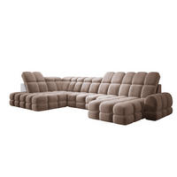 ECKSOFA TOLLO Salvador-stoff U-form 400x217x105 cm braun - Braun, Holz/Textil (400/217cm) - DomoHome