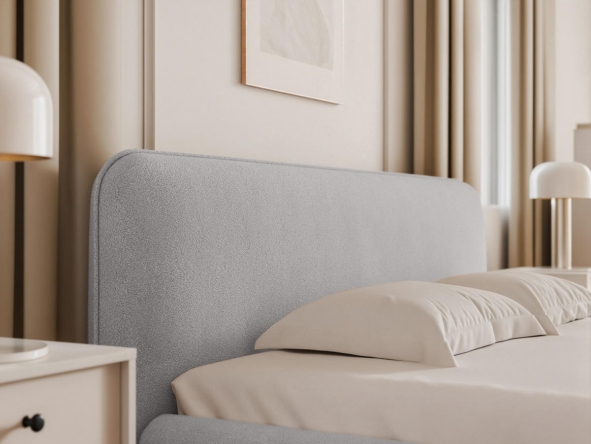 POLSTERBETT Herat 160x200 cm, Silber - Hellgrau, Textil (200/160cm) - Fedve