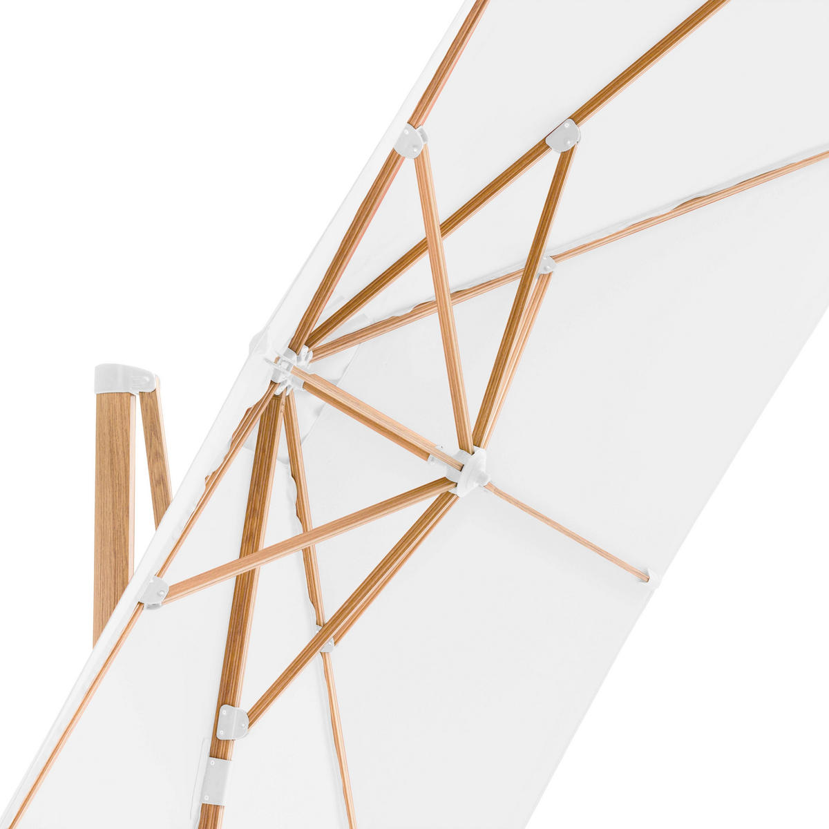 SONNENSCHIRM 3x3m mit 4 Gewichtsplatten, Weiß - Weiß, Metall (300/300cm) - Oviala