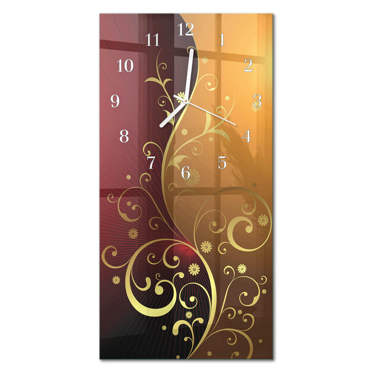 WANDUHR 30x60 cm - Trauben für Wein - Rot, Glas (30/60/0.4cm) - TULUP