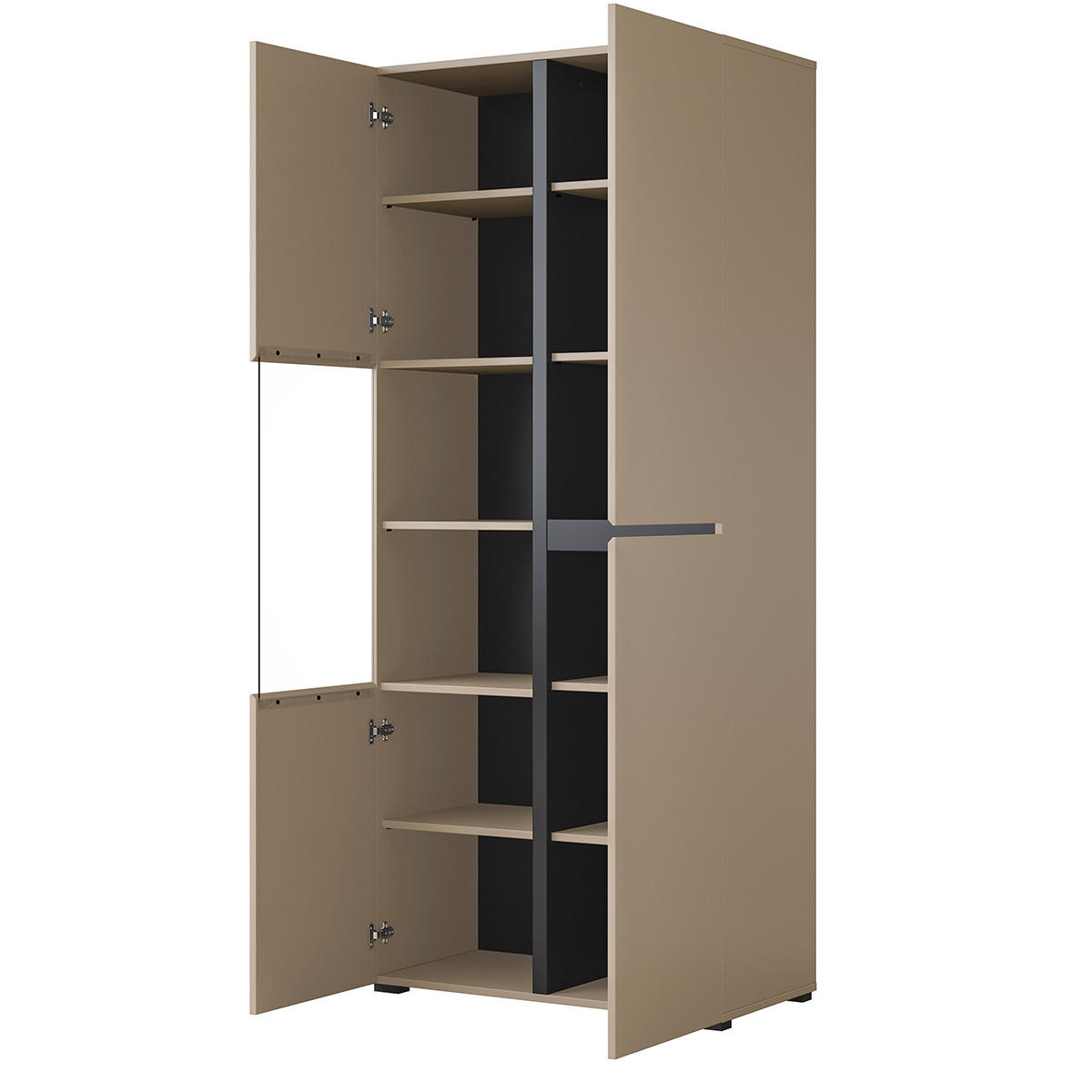 GESCHIRRSCHRANK Lilia Taupe - Taupe, Holzwerkstoff (79.5/183.5/40cm) - Petits-meubles