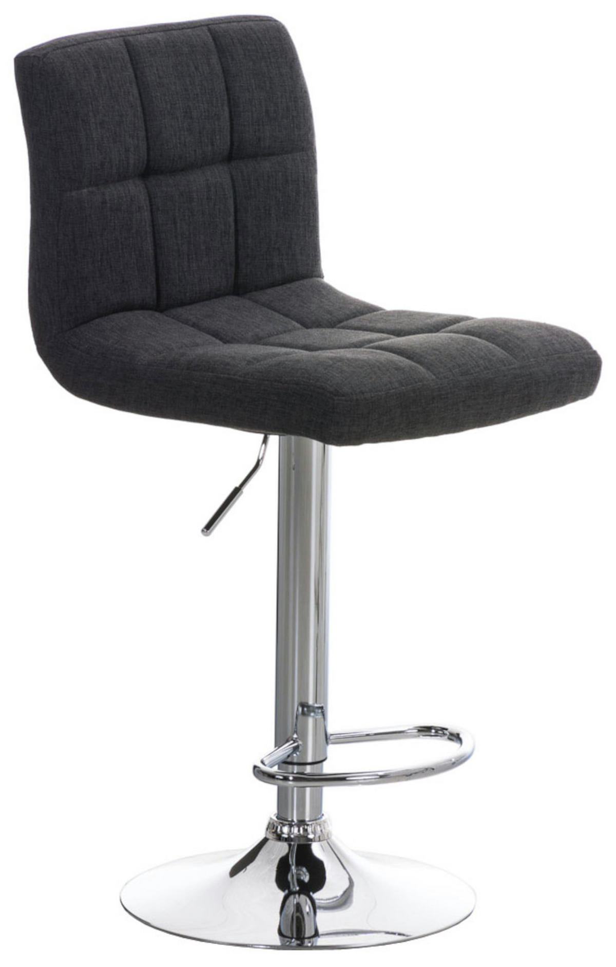 BARHOCKER 2er Set Stoff dunkelgrau - Chromfarben/Dunkelgrau, Textil/Metall (46/94/47cm) - CLP