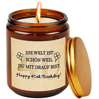 KERZE im Glas Lavendel Duft 40. Geburtstag - Braun, Paraffin (6cm)