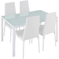 ESSZIMMERGRUPPE 5-teilig Berlin weiß - Weiß, Metall (70/75/120cm) - tectake