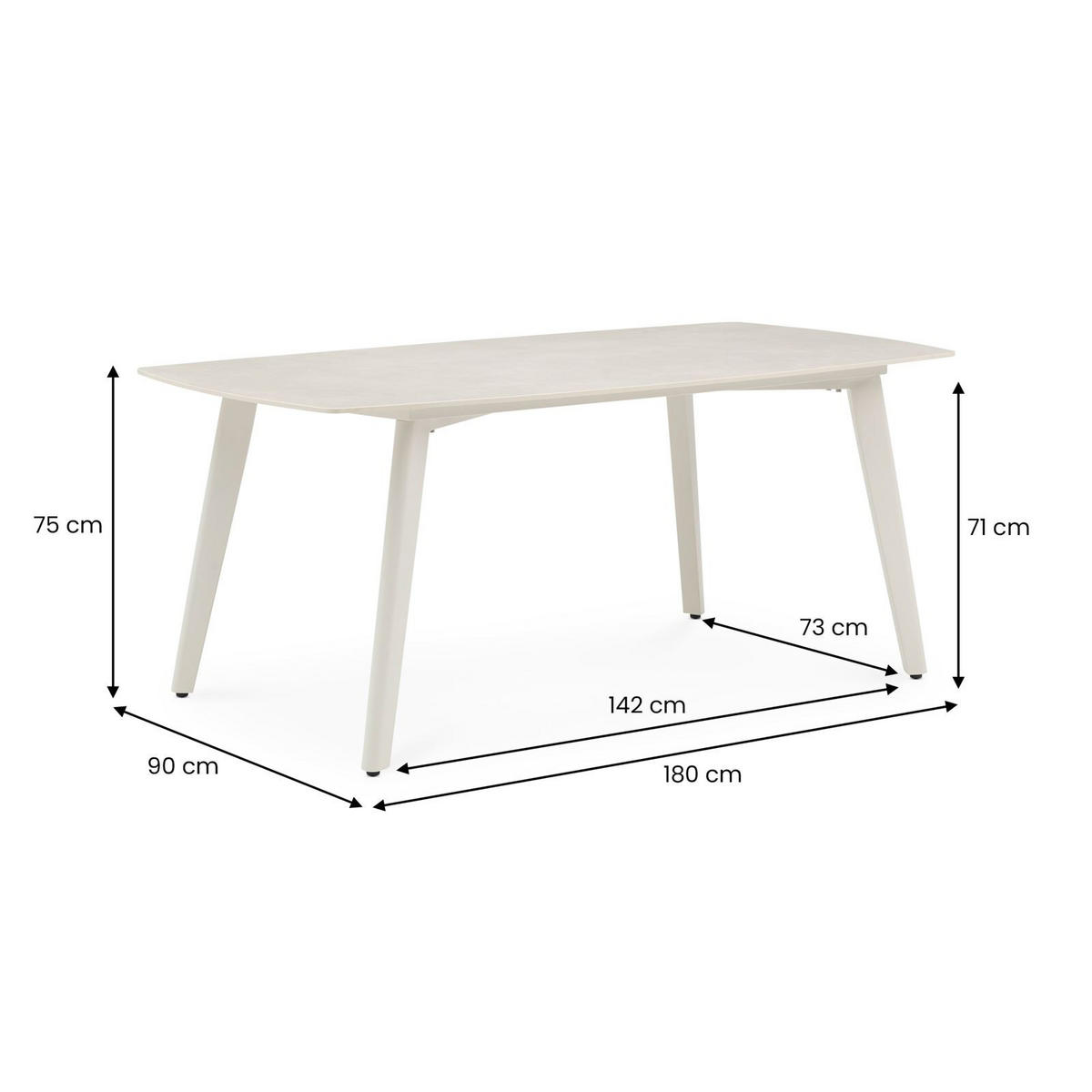 GARTENMÖBEL SET SELI - Creme, Metall - IDIMEX