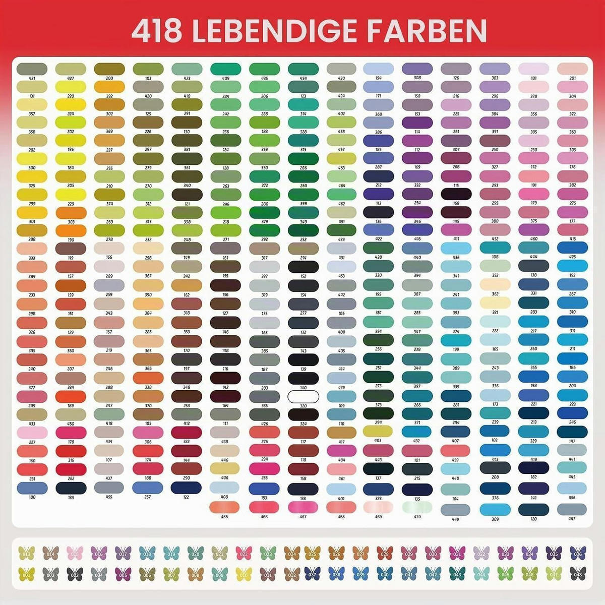 ACRYLSTIFTE Set 418 Farben mit 1-5 mm Pinselspitze - Multicolor, Kunststoff (1.3/1.3/15.2cm)