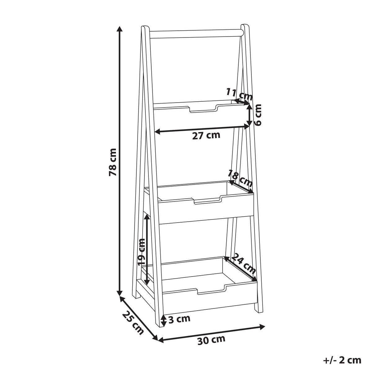 RAFT bambus maro deschis Alerce - maro, lemn (30/78/25cm) - Beliani