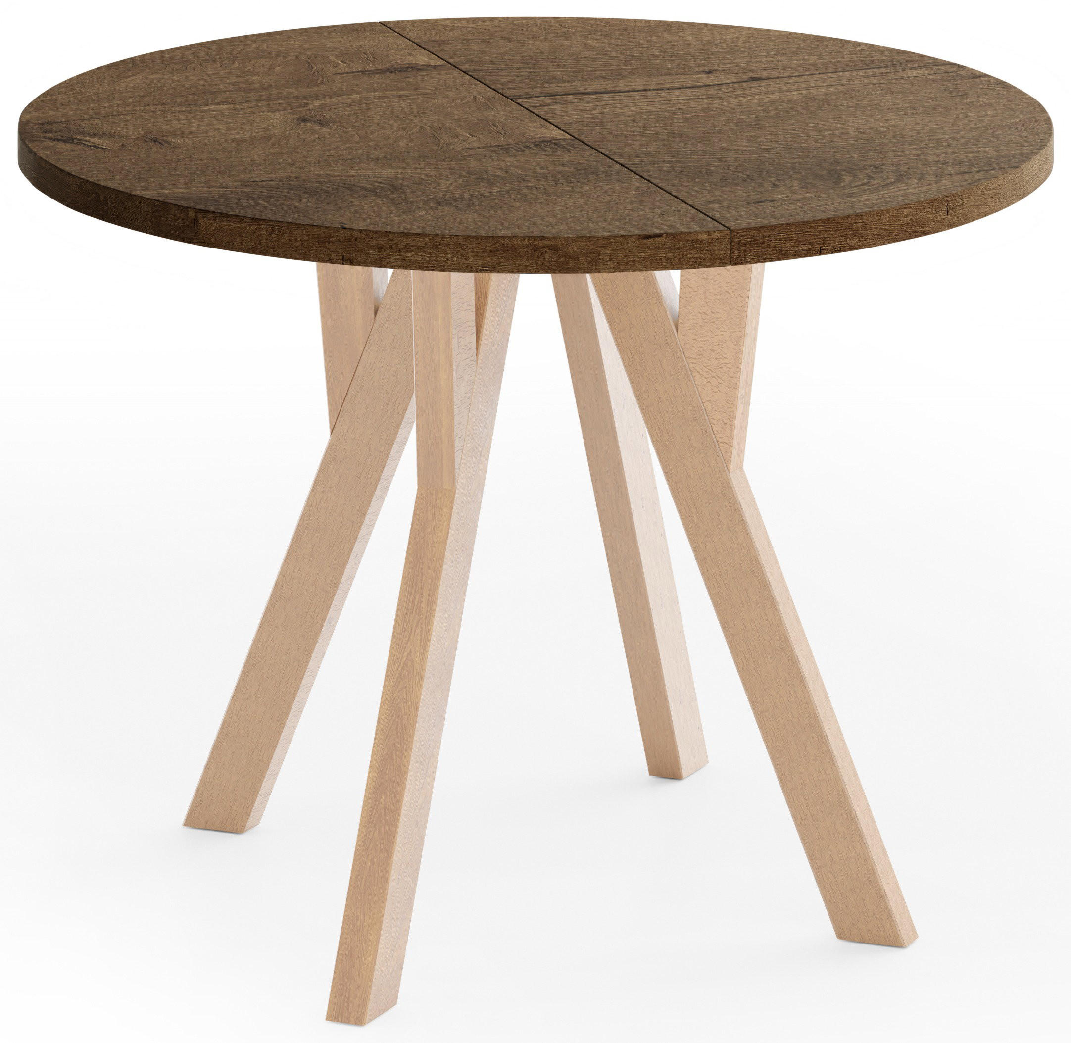 ESSTISCH Avero runder ausziehbarer, Schwarz 90-190/90/77 cm - barva starého dubu/hnědá, dřevo/kompozitní dřevo (90/190/76.5cm) - WFL GROUP