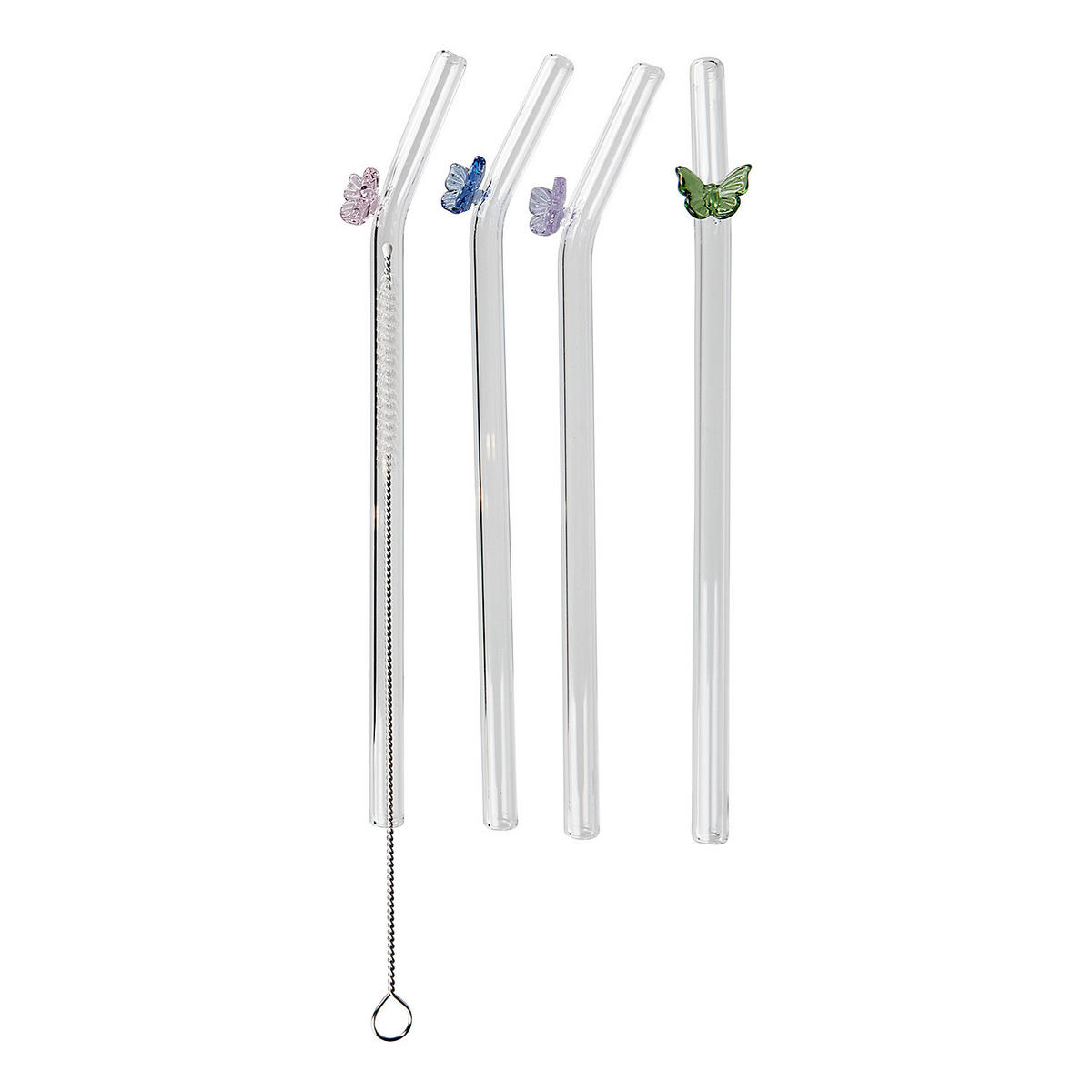 TRINKHALM-SET (4-tlg.) Long Drink - Transparent, Glas (0.8/20cm) - Butlers