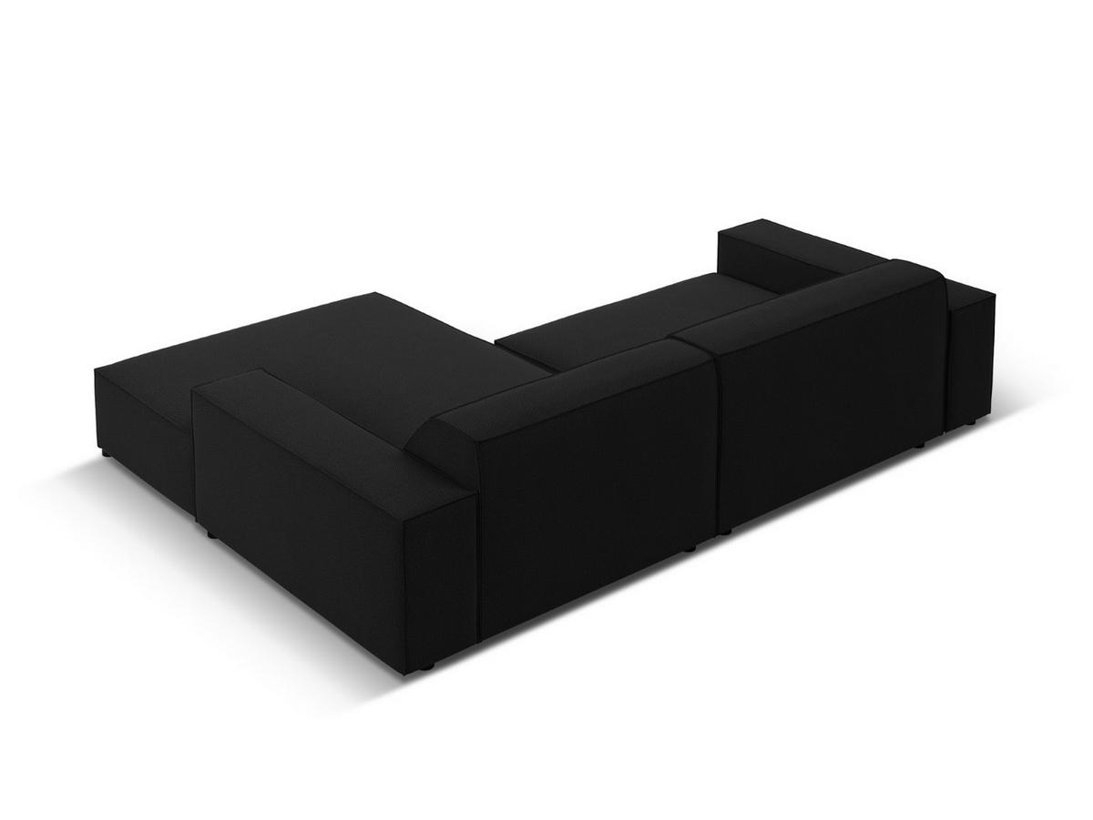 MODULARES-ECKSOFA rechts Jodie aus strukturiertem Stoff schwarz 3 Sitzplätze - Schwarz, Textil (166/224cm) - Micadoni