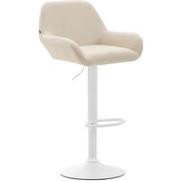 BARHOCKER 2er Set Prag Kunstleder weiß creme - Goldfarben/Creme, Kunststoff/Metall (51/109/52cm) - TPFLiving