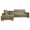 ECKSOFA Laris, Seite: Links - Beige/Schwarz, Holz/Textil (271/203cm) - MIRJAN24