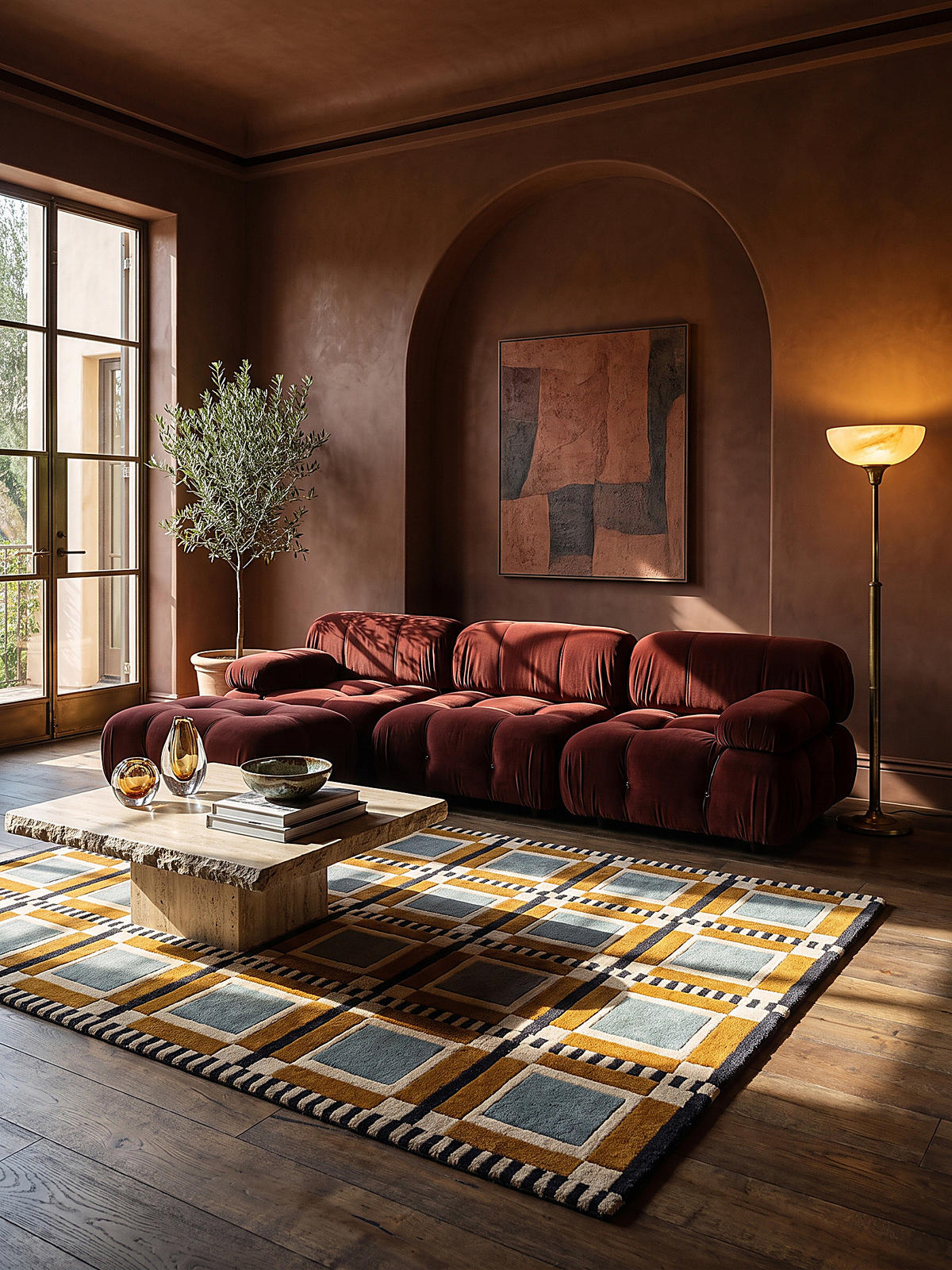 WOLLTEPPICH handgetuftet ORRIN, Fensterkaro-Raster, Multi, 140 x 200 cm - Multicolor, Textil (140/200cm) - KADIMA DESIGN