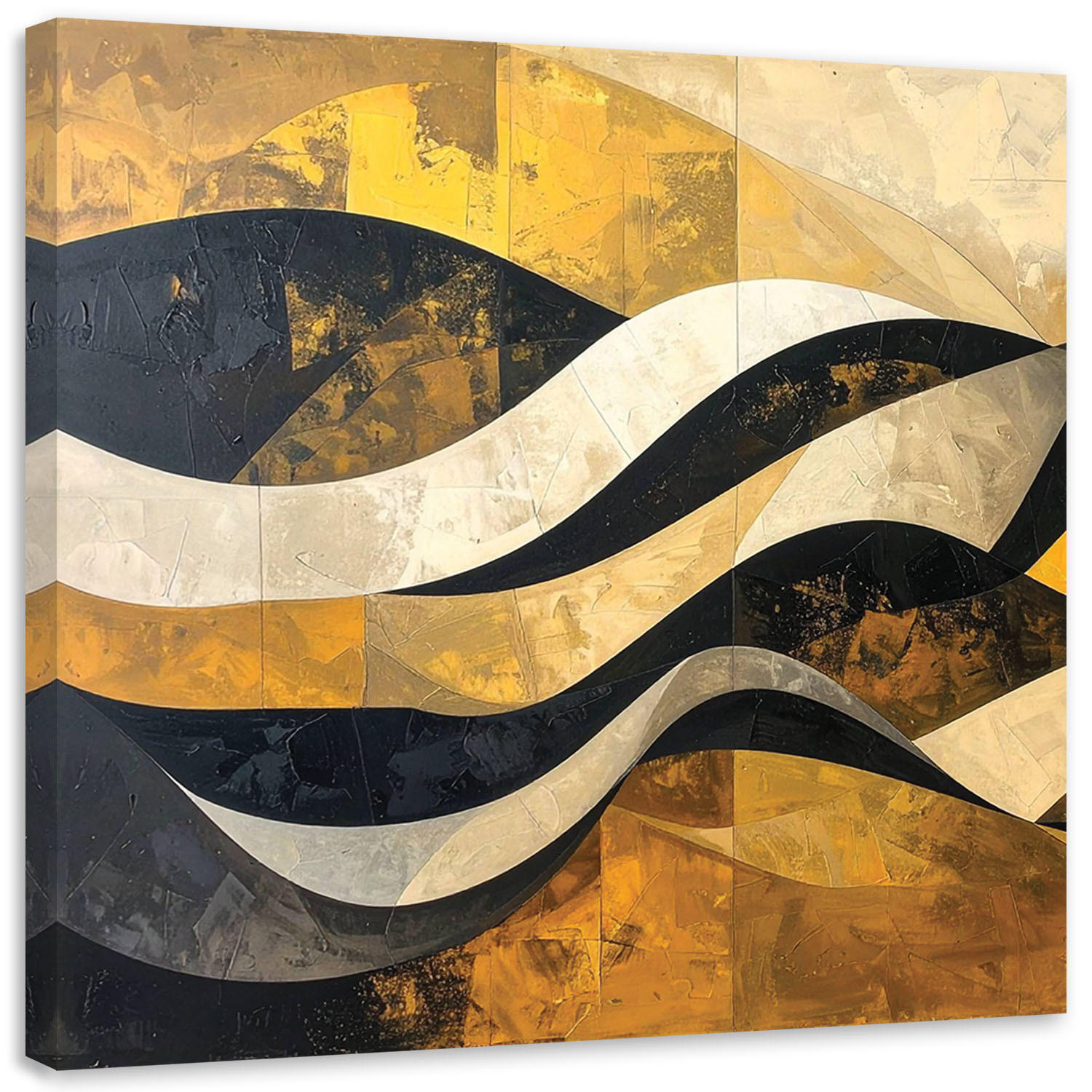 LEINWANDBILD 3D und geometrisch 40x40cm - Goldfarben, Textil (40/40cm) - Feeby