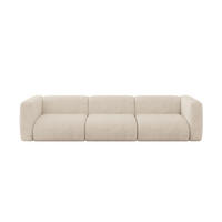 MODULÁRNÍ pohovka MIRA-S2, 3místná, 319 × 89 × 70 cm, béžová, velur - černá/šedobéžová, kompozitní dřevo/textil (319/70/89cm) - ALTDECOR