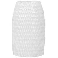 DEKOVASE Steinzeug weiß Linzi - Weiß, Stein (25cm) - Beliani