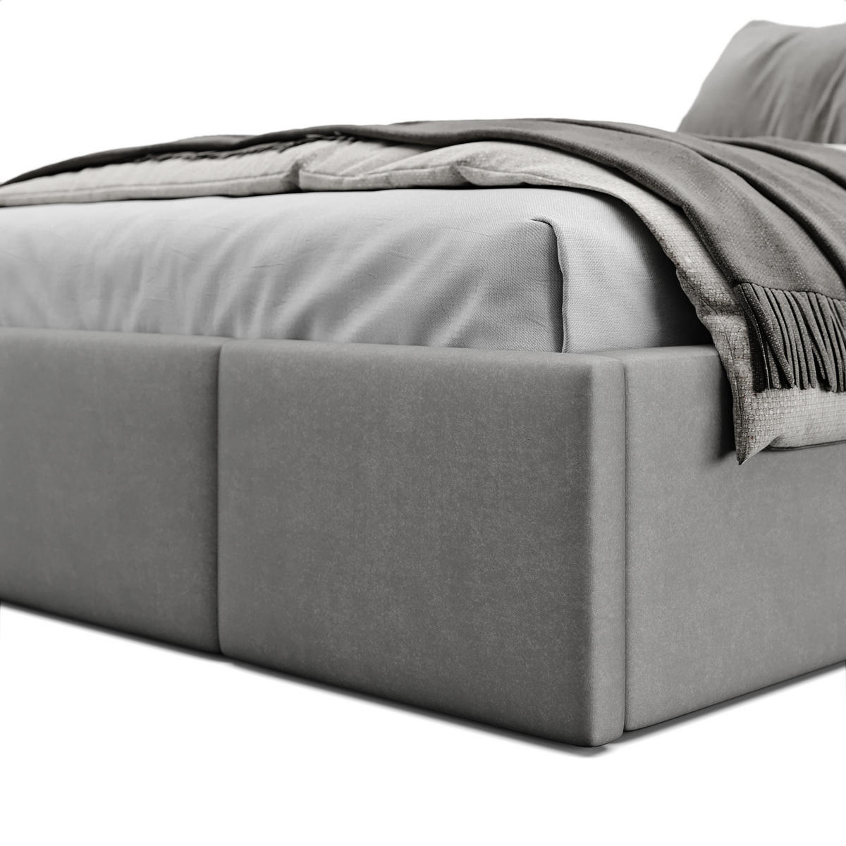 POLSTERBETT für Schlafzimmer Bett mit Stauraum Grau 120x200cm - Grau, Holzwerkstoff/Textil (120/200cm) - Muralo