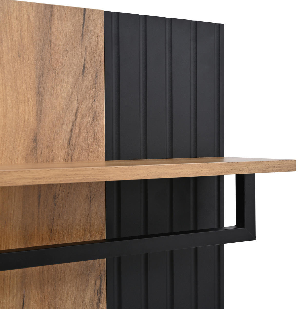 SCHUHSCHRANK aus Spanplatte 70x36x146cm in Natur mit 3 Haken - Naturfarben, Holzwerkstoff (70/146/36cm) - Modfu