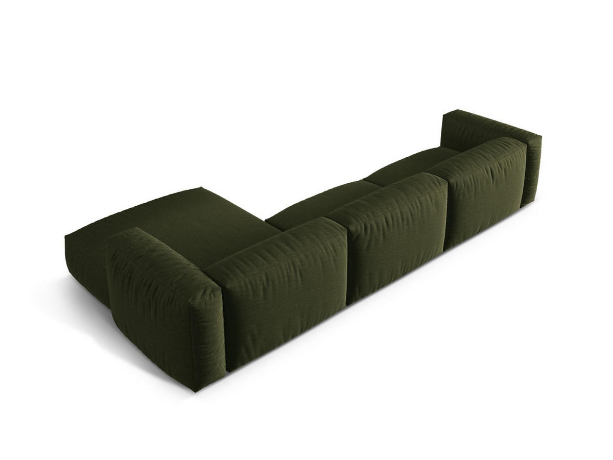 ECKSOFA modular rechts Martina aus strukturiertem Stoff grün 3 Sitzplätze - Grün, Textil (176/332cm) - Micadoni